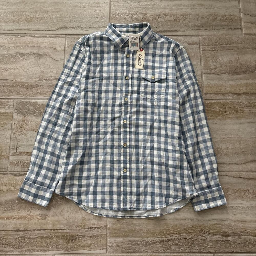 Grayers Men's Blue and White Shirt
